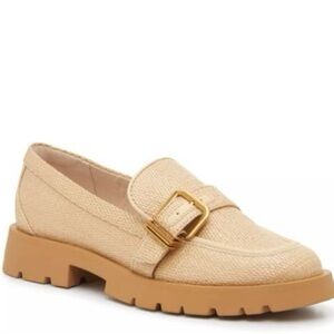 Dolce Vita Beige Woven Buckle Loafers